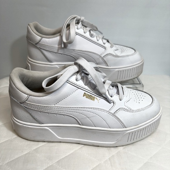 Puma Karmen Rebelle Womens Size 8.5 Casual Platform Sneakers Shoes White Logo - Picture 16 of 16